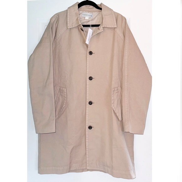 Outerknown Other - Outerknown Century Car Coat Mens Latte Canvas Trench Over Coat 100% Cotton S NEW
